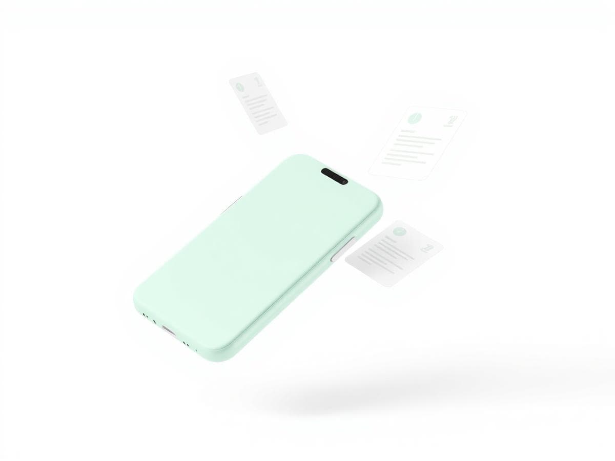 AI Health Record Wallet app showing floating health record cards on a phone